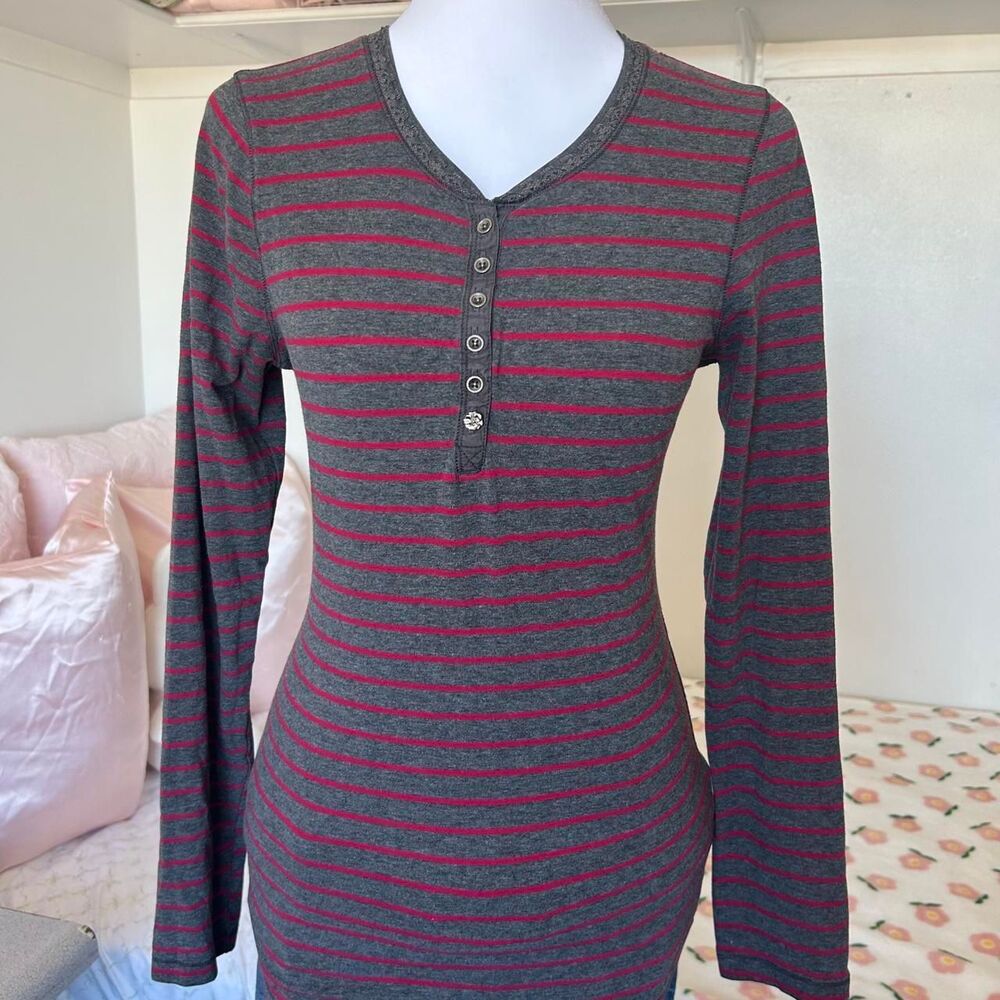 Women's Grey and Pink Shirt